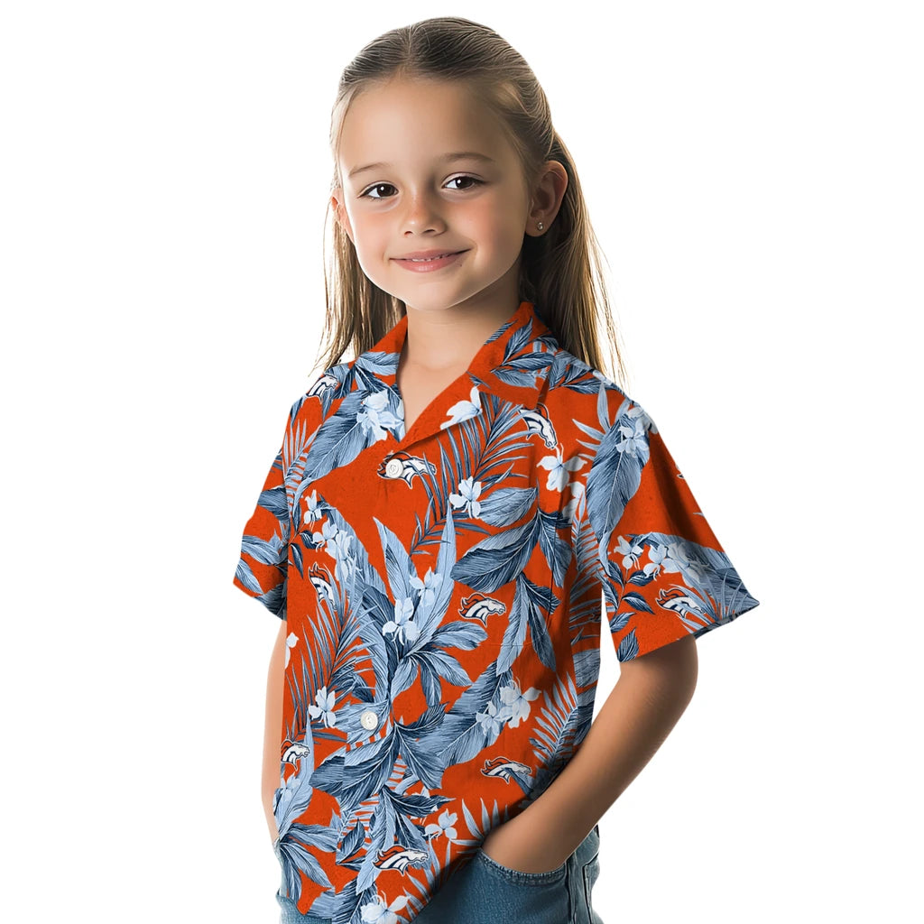 Denver Broncos Hawaiian Shirt - Palm Leaves | Moonbestprint