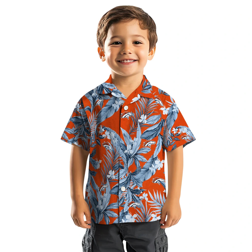 Denver Broncos Hawaiian Shirt - Palm Leaves | Moonbestprint