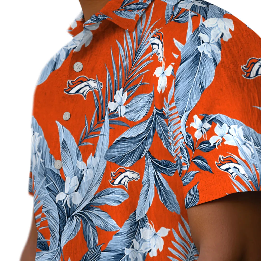 Denver Broncos Hawaiian Shirt - Palm Leaves | Moonbestprint