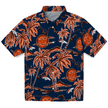 Denver Broncos Hawaiian Shirt - Palm Sunset | Moonbestprint