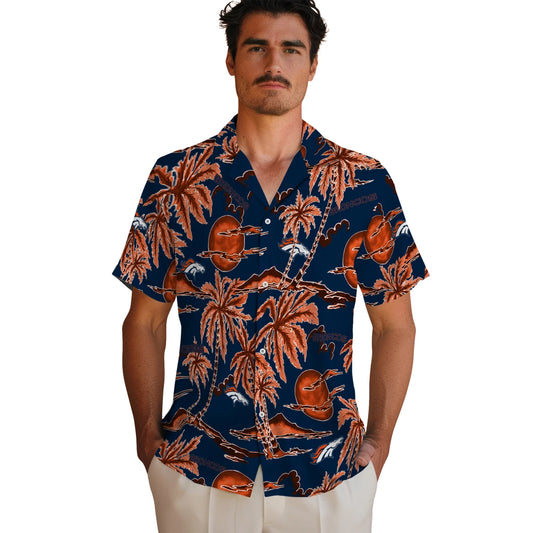 Denver Broncos Hawaiian Shirt - Palm Sunset | Moonbestprint