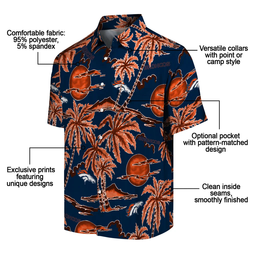 Denver Broncos Hawaiian Shirt - Palm Sunset | Moonbestprint