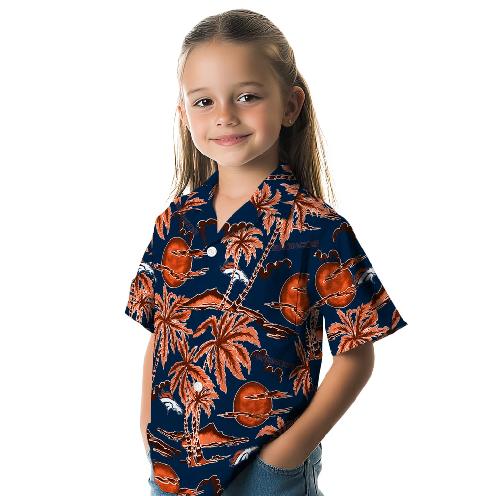 Denver Broncos Hawaiian Shirt - Palm Sunset | Moonbestprint