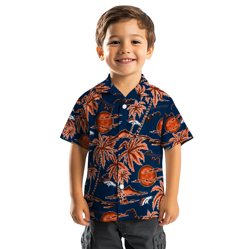 Denver Broncos Hawaiian Shirt - Palm Sunset | Moonbestprint
