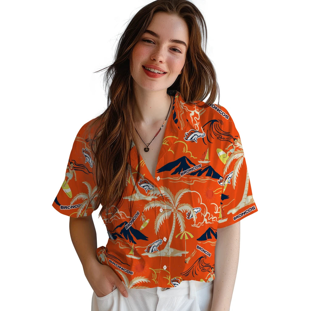 Denver Broncos Hawaiian Shirt - Palm Tree Island | Moonbestprint