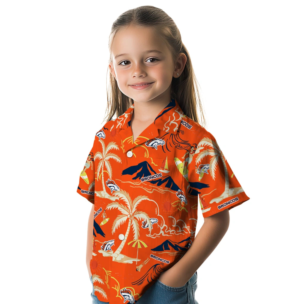 Denver Broncos Hawaiian Shirt - Palm Tree Island | Moonbestprint