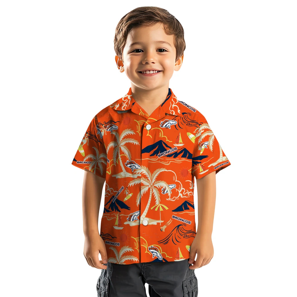 Denver Broncos Hawaiian Shirt - Palm Tree Island | Moonbestprint