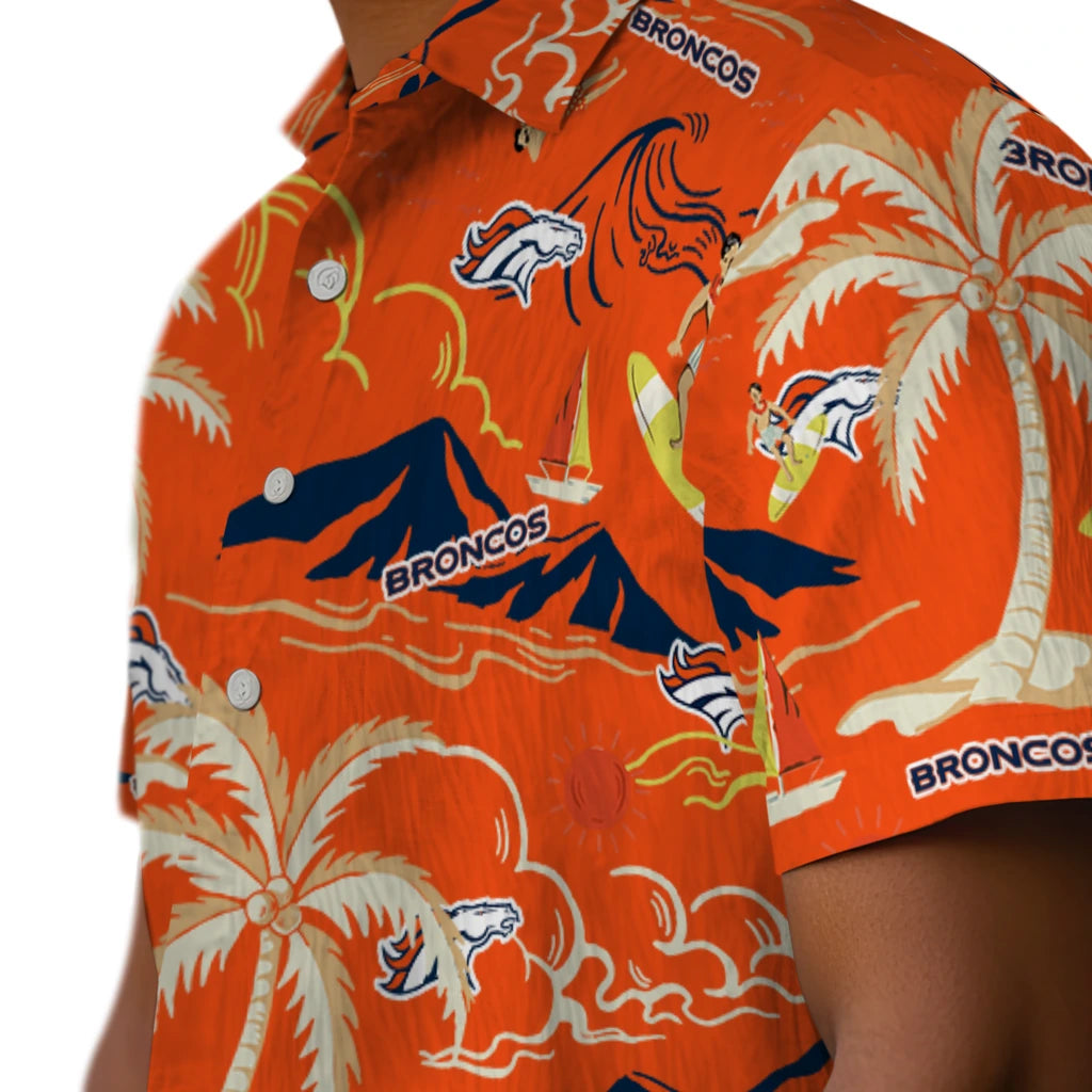 Denver Broncos Hawaiian Shirt - Palm Tree Island | Moonbestprint