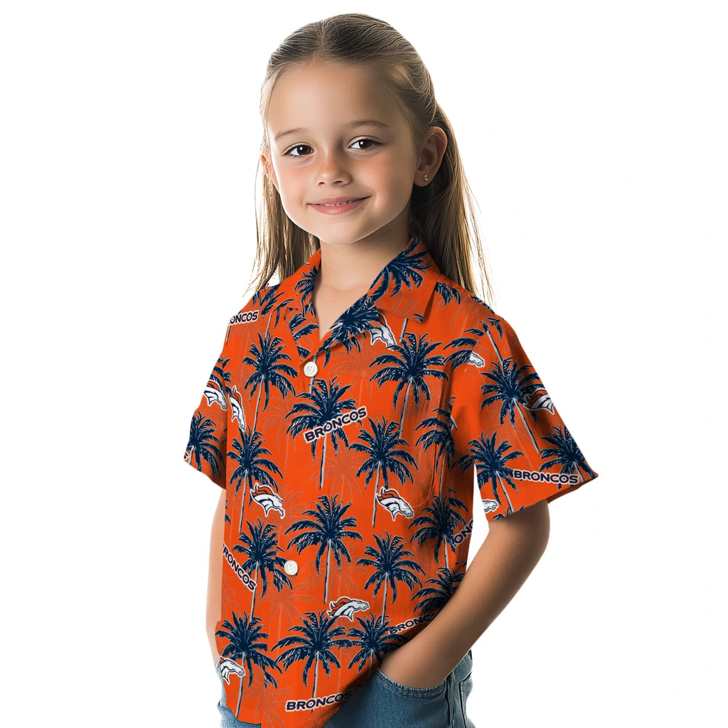 Denver Broncos Hawaiian Shirt - Palm Tree Motif | Moonbestprint