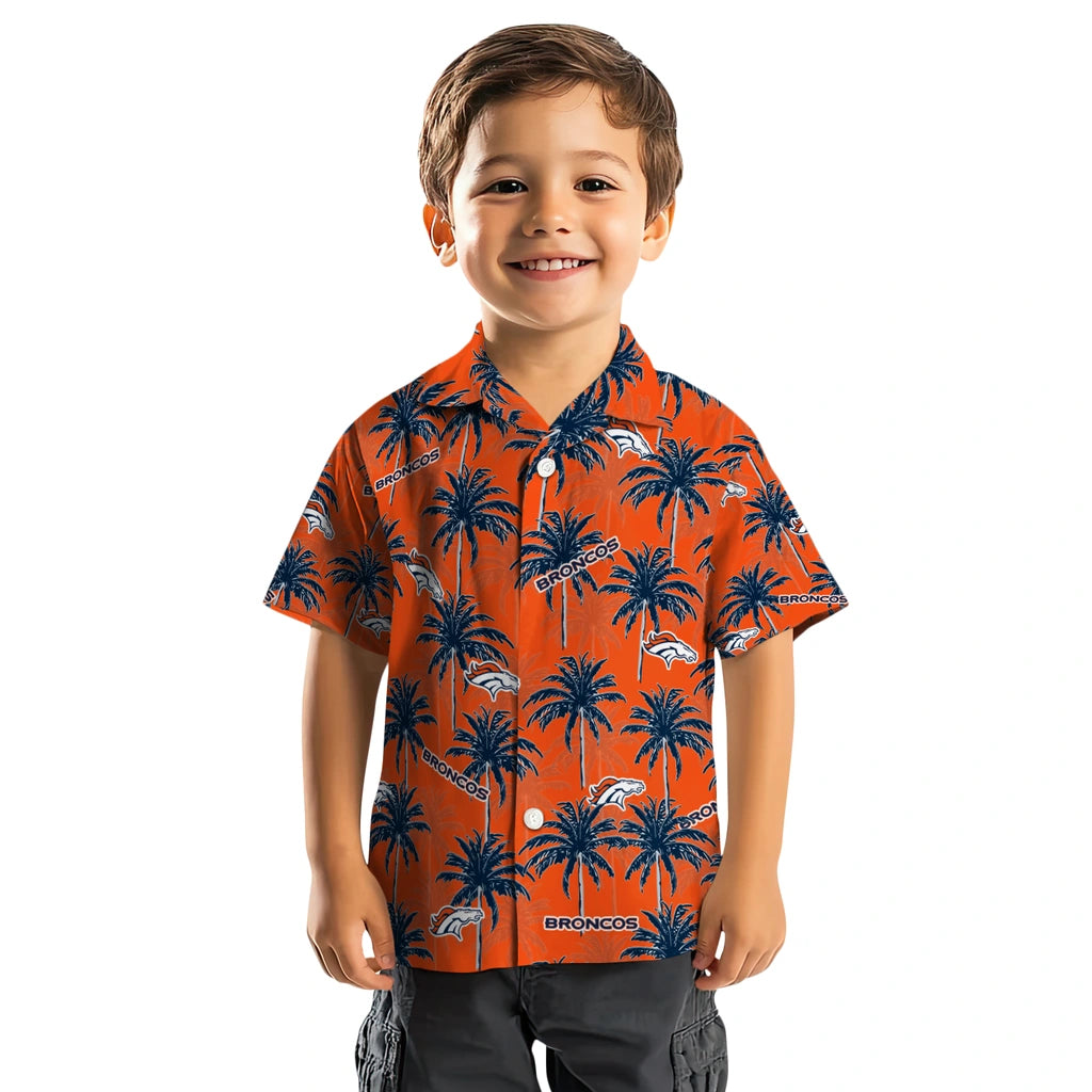 Denver Broncos Hawaiian Shirt - Palm Tree Motif | Moonbestprint