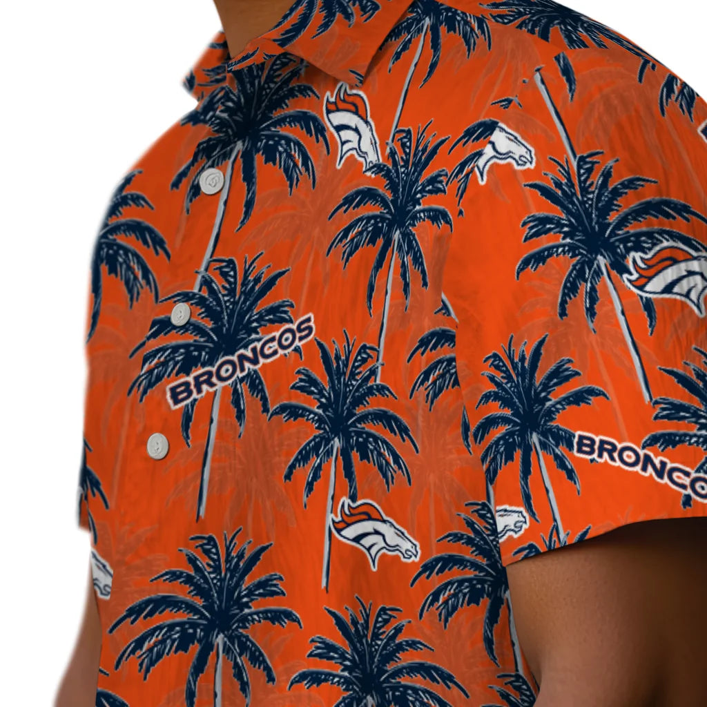 Denver Broncos Hawaiian Shirt - Palm Tree Motif | Moonbestprint