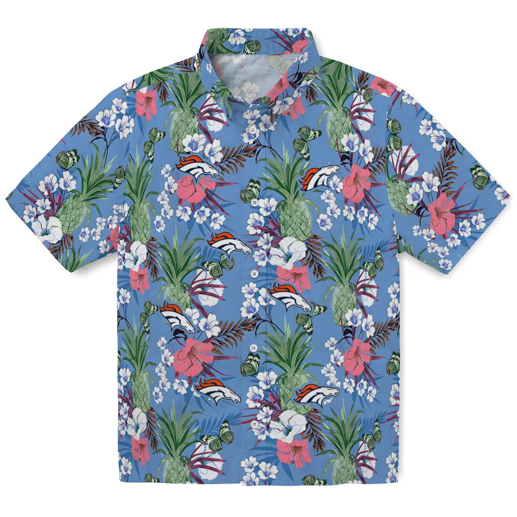 Denver Broncos Hawaiian Shirt - Pineapple Bouquet | Moonbestprint
