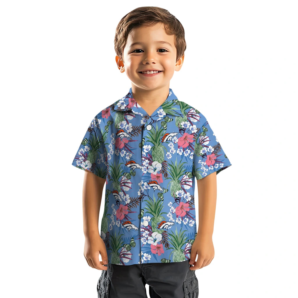 Denver Broncos Hawaiian Shirt - Pineapple Bouquet | Moonbestprint