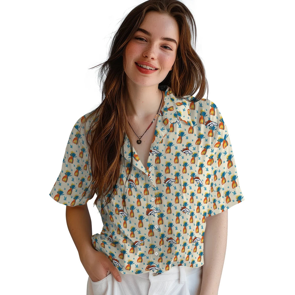 Denver Broncos Hawaiian Shirt - Pineapple Delight | Moonbestprint