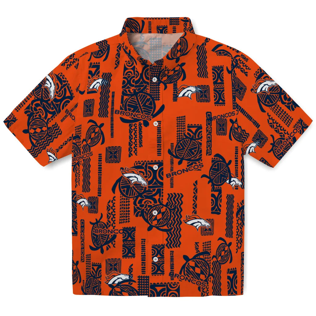 Denver Broncos Hawaiian Shirt - Turtle Lines | Moonbestprint