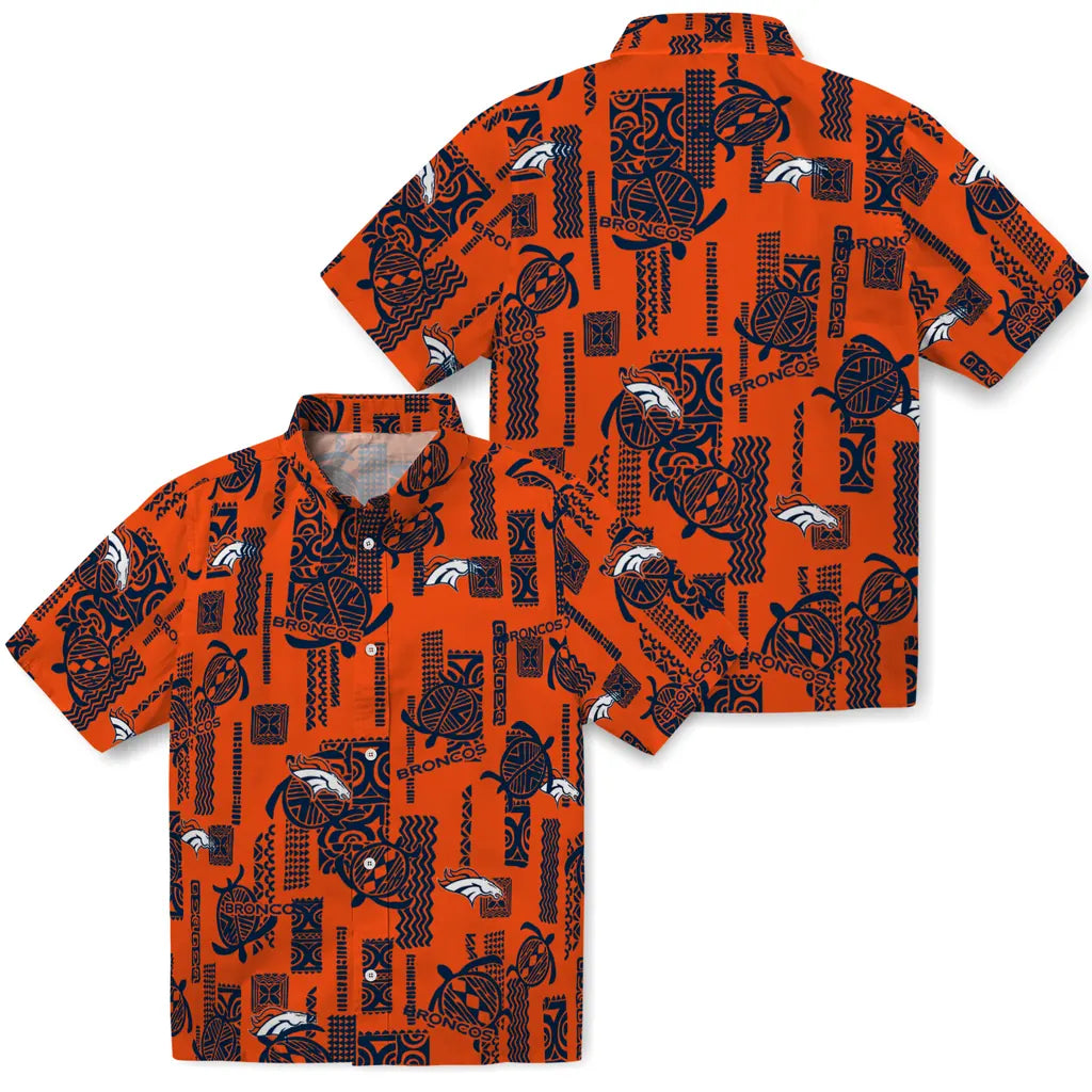 Denver Broncos Hawaiian Shirt - Turtle Lines | Moonbestprint