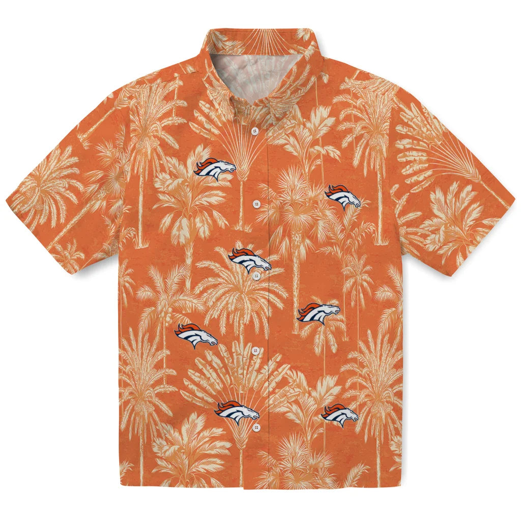 Denver Broncos Hawaiian Shirt - Vintage Palm Tree | Moonbestprint
