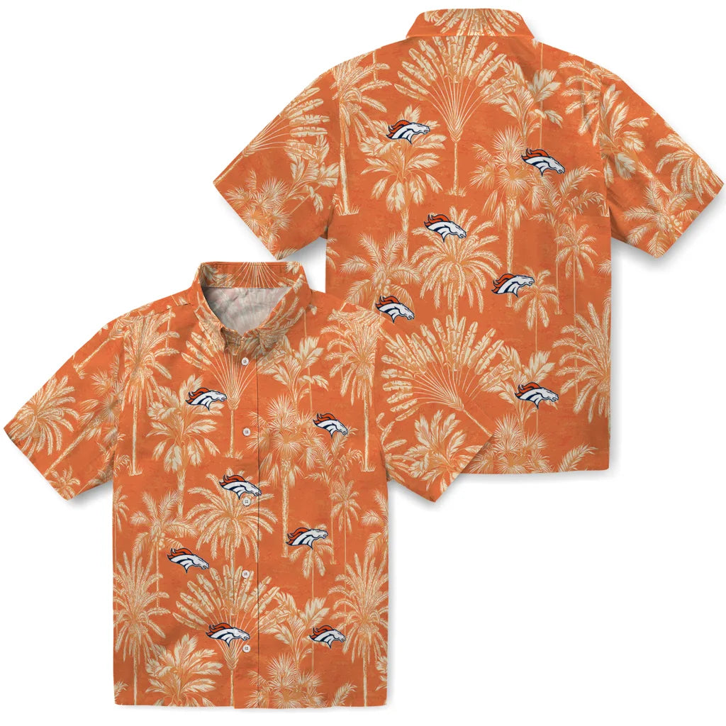 Denver Broncos Hawaiian Shirt - Vintage Palm Tree | Moonbestprint