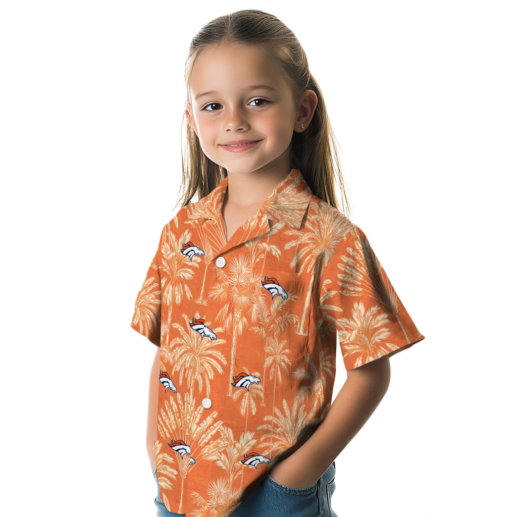 Denver Broncos Hawaiian Shirt - Vintage Palm Tree | Moonbestprint