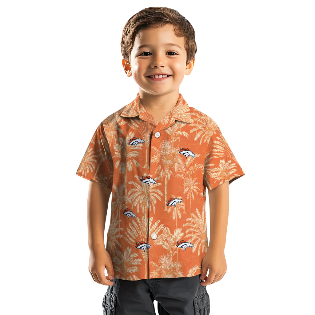 Denver Broncos Hawaiian Shirt - Vintage Palm Tree | Moonbestprint