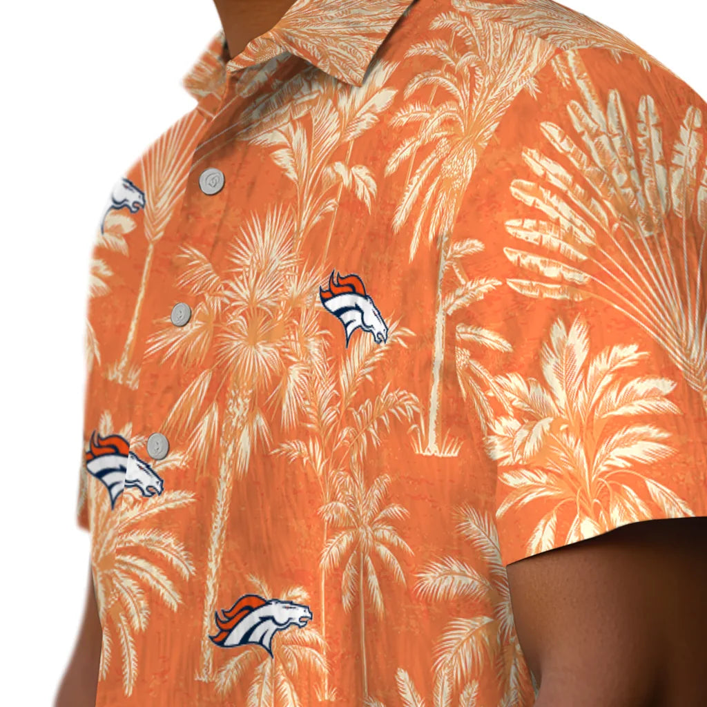 Denver Broncos Hawaiian Shirt - Vintage Palm Tree | Moonbestprint