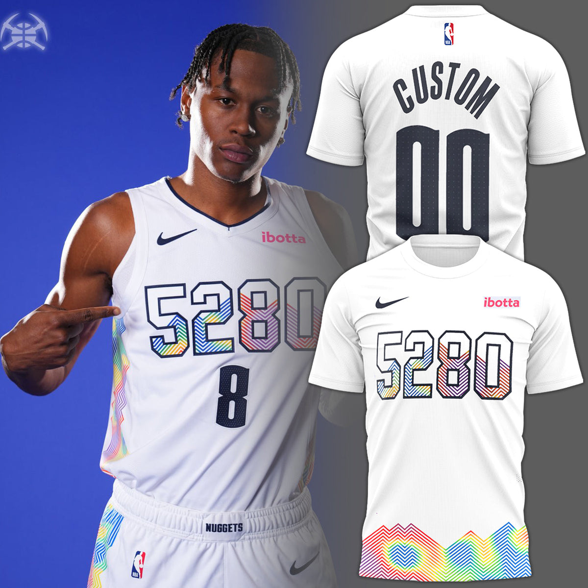 Denver Nuggets - City Edition Collection Custom number &amp; name Shirt | KZ46 Moonbestprint