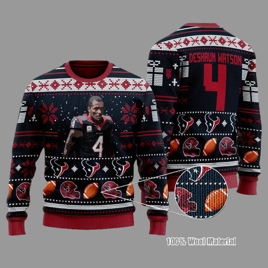 Deshaun Watson 4 Houston Texans Nfl Christmas Sweater ? Usalast