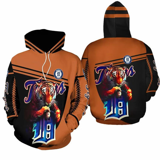 Detroit Baseball Team Tigerss 3D MLB All Over Print Hoodie -Moonbestprint