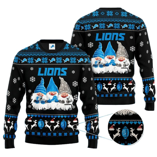 Detroit Lions Gnome De Noel Christmas Ugly Sweater ? Usalast
