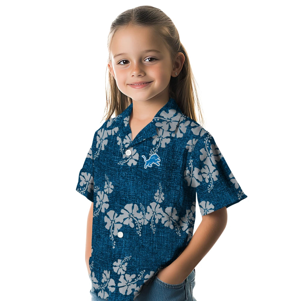 Detroit Lions Hawaiian Shirt - 50th State Flower | Moonbestprint