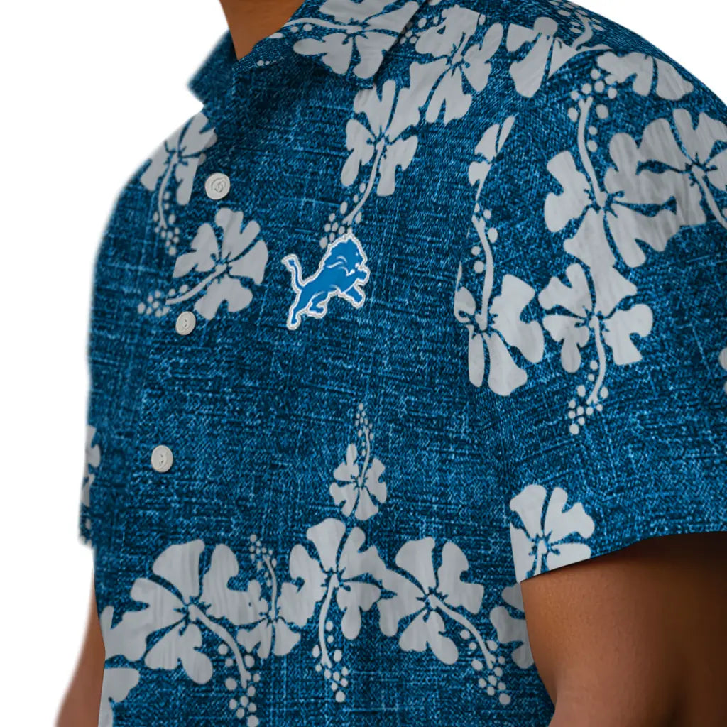 Detroit Lions Hawaiian Shirt - 50th State Flower | Moonbestprint