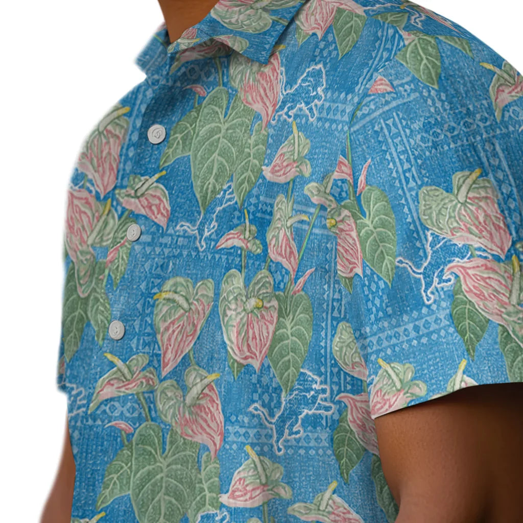 Detroit Lions Hawaiian Shirt - Anthurium Overlay | Moonbestprint