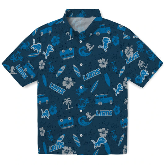 Detroit Lions Hawaiian Shirt - Beach Vibe | Moonbestprint