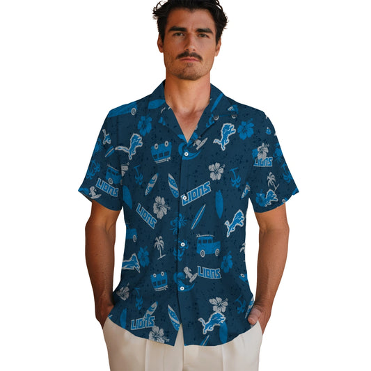 Detroit Lions Hawaiian Shirt - Beach Vibe | Moonbestprint