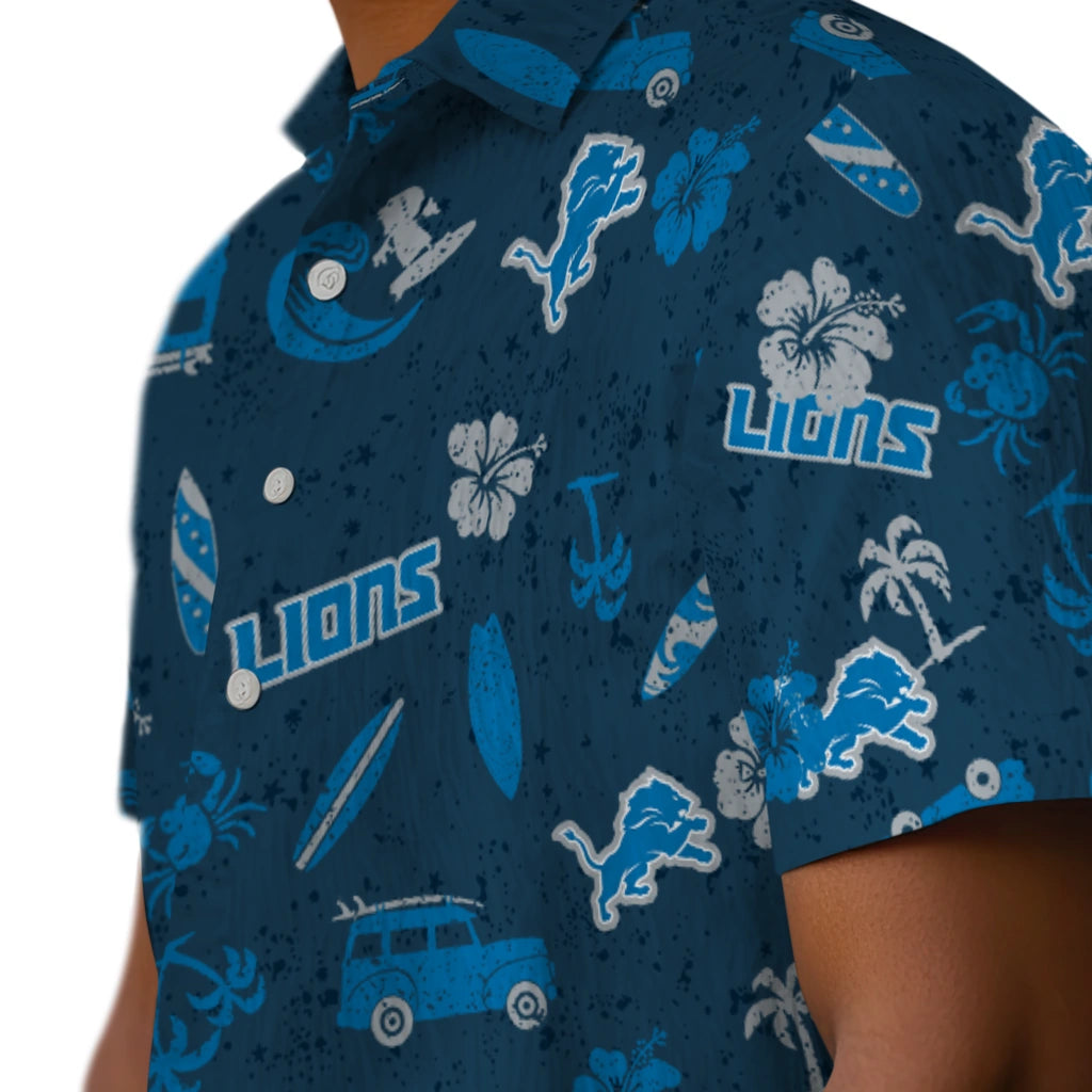 Detroit Lions Hawaiian Shirt - Beach Vibe | Moonbestprint