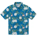 Detroit Lions Hawaiian Shirt - Flamingo and Hibiscus | Moonbestprint