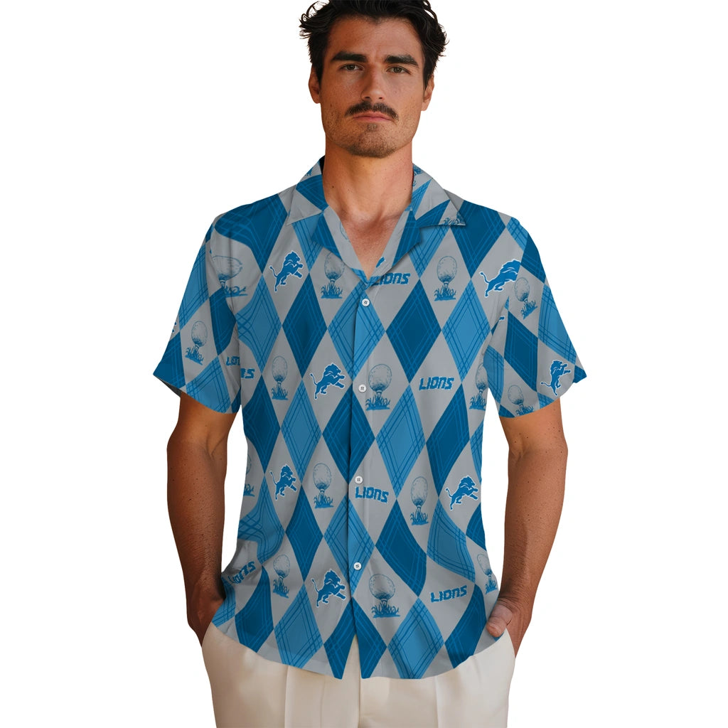 Detroit Lions Hawaiian Shirt - Golfing Plaid | Moonbestprint