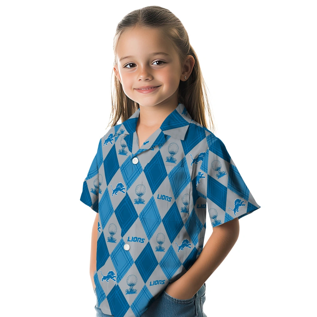 Detroit Lions Hawaiian Shirt - Golfing Plaid | Moonbestprint