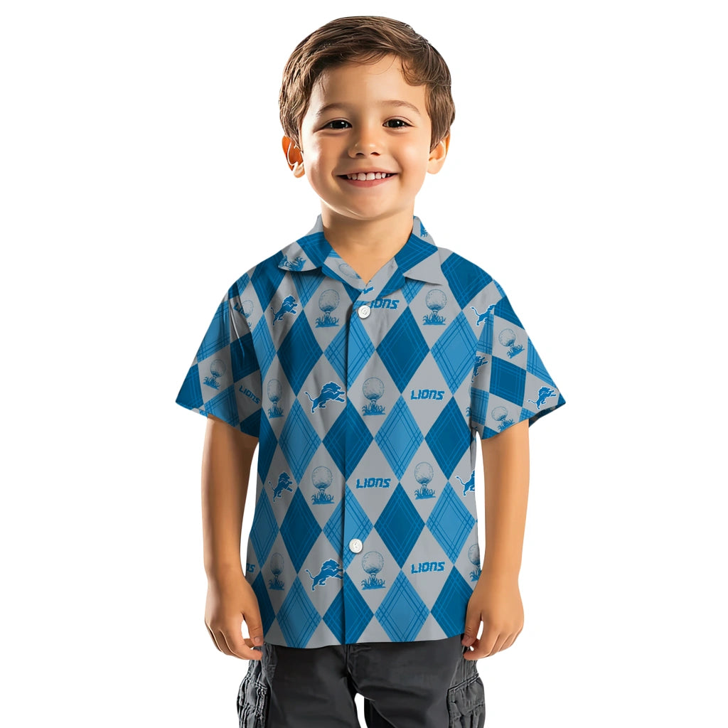Detroit Lions Hawaiian Shirt - Golfing Plaid | Moonbestprint