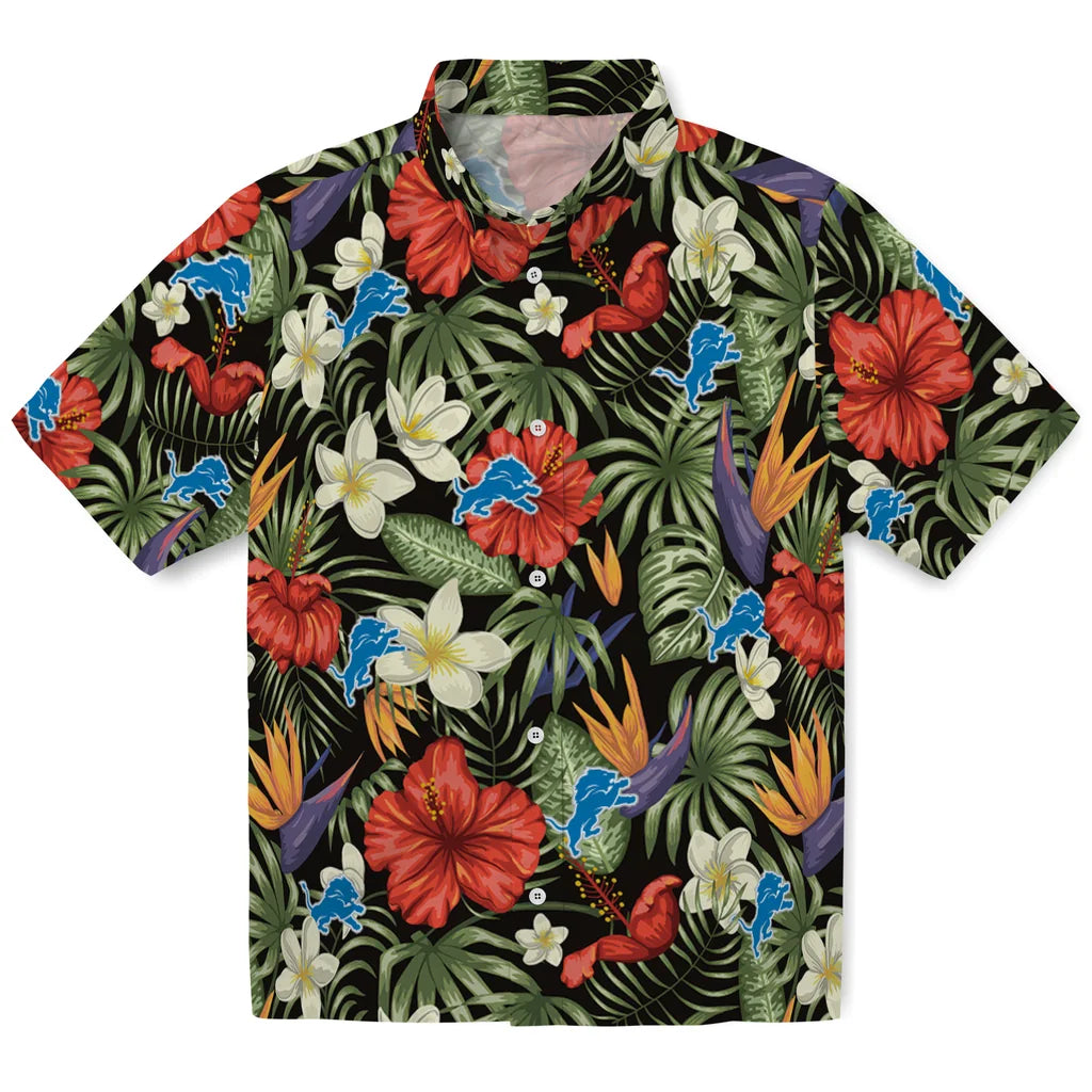 Detroit Lions Hawaiian Shirt - Hawaii Floral Hibiscus | Moonbestprint