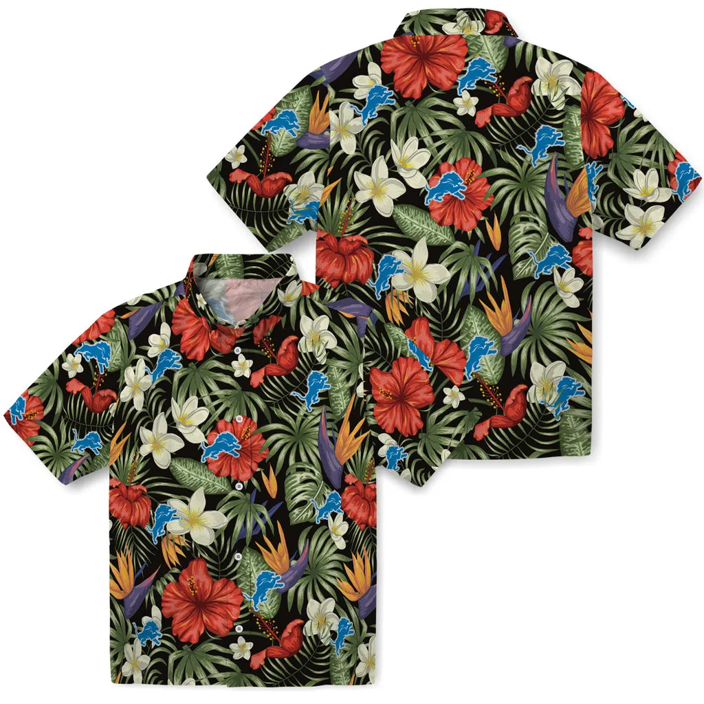 Detroit Lions Hawaiian Shirt - Hawaii Floral Hibiscus | Moonbestprint