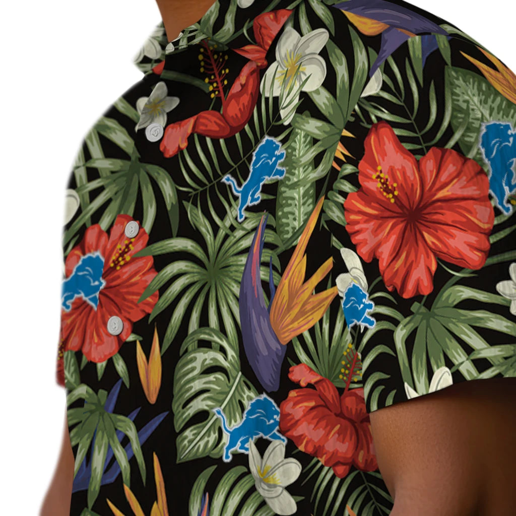 Detroit Lions Hawaiian Shirt - Hawaii Floral Hibiscus | Moonbestprint