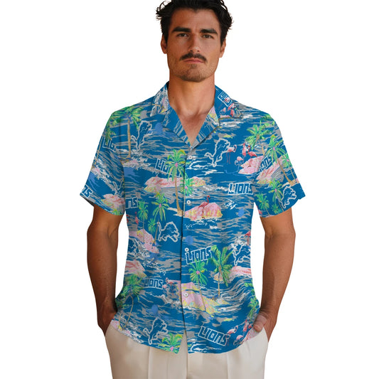 Detroit Lions Hawaiian Shirt - Hawaii Island | Moonbestprint