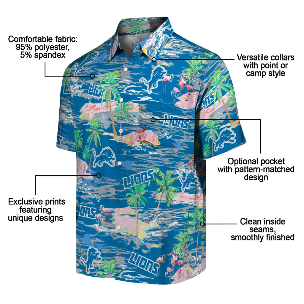 Detroit Lions Hawaiian Shirt - Hawaii Island | Moonbestprint