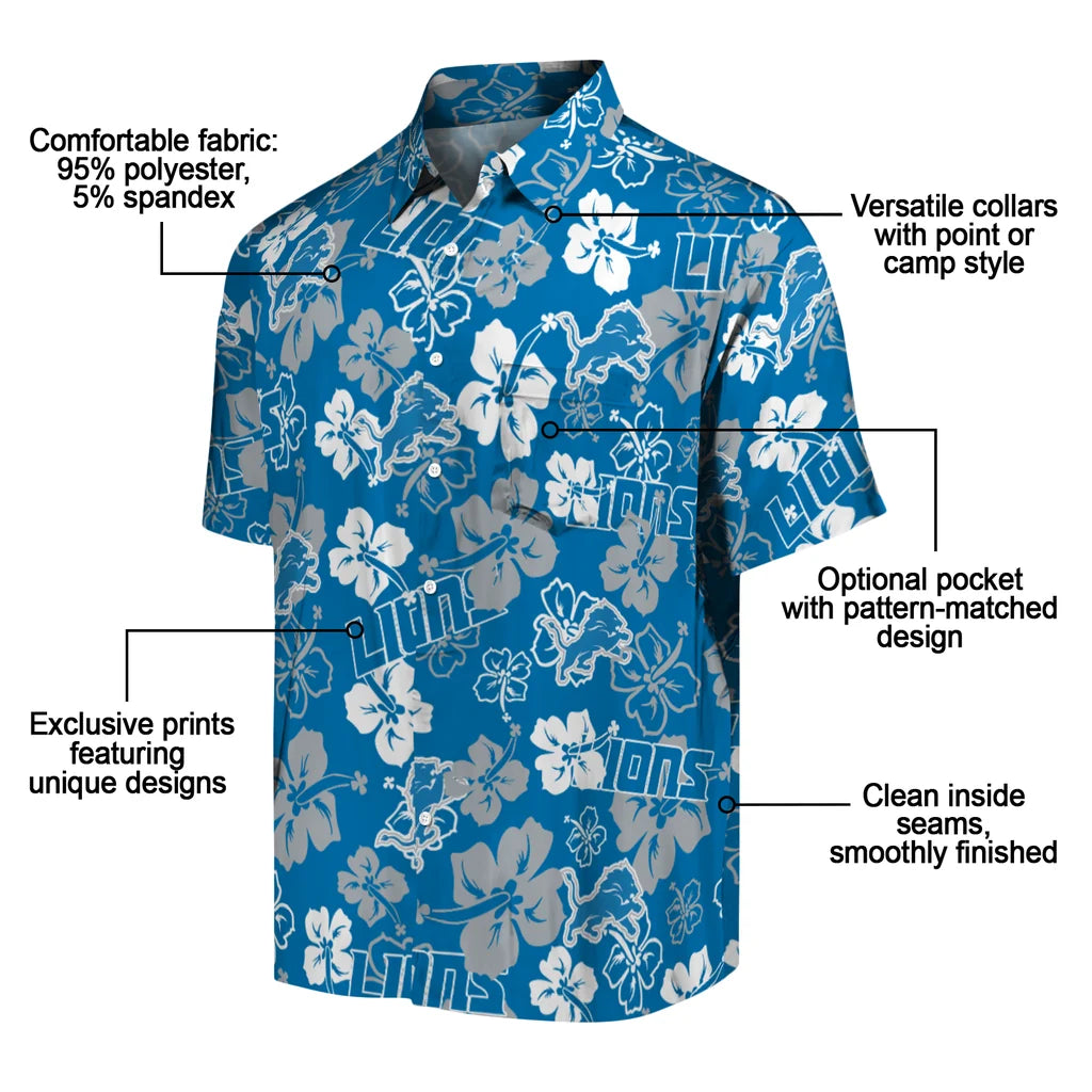 Detroit Lions Hibiscus Bloom Hawaiian Shirt – Moonbestprint