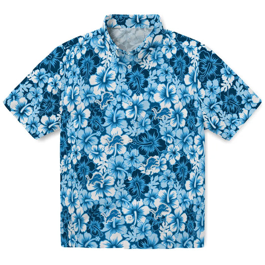 Detroit Lions Hawaiian Shirt - Hibiscus Blooms | Moonbestprint