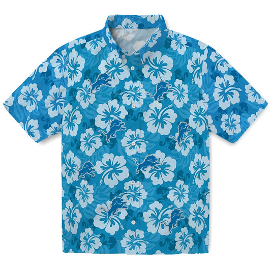 Detroit Lions Hawaiian Shirt - Hibiscus Cluster | Moonbestprint
