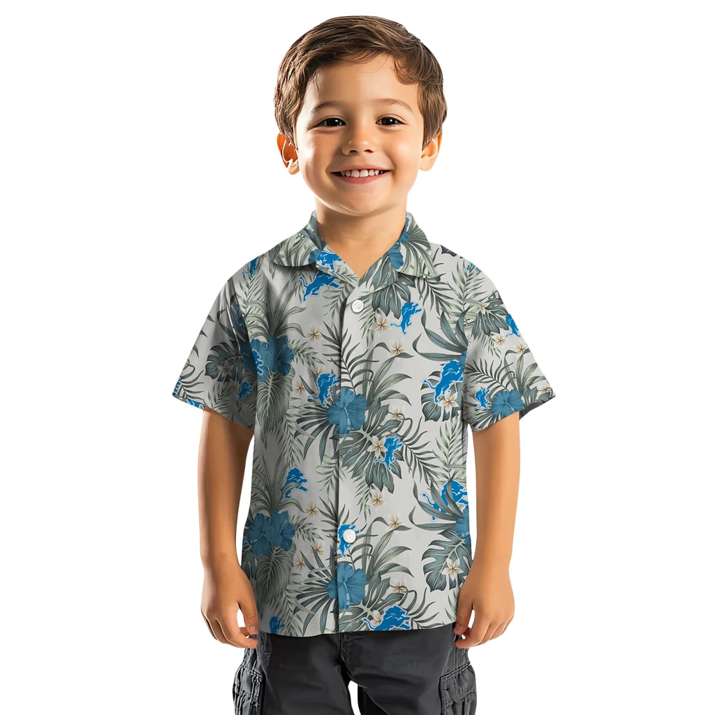 Detroit Lions Hawaiian Shirt - Hibiscus Designs | Moonbestprint