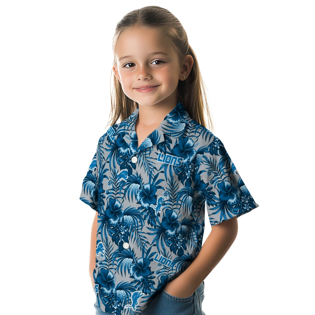 Detroit Lions Hawaiian Shirt - Hibiscus Exotic | Moonbestprint