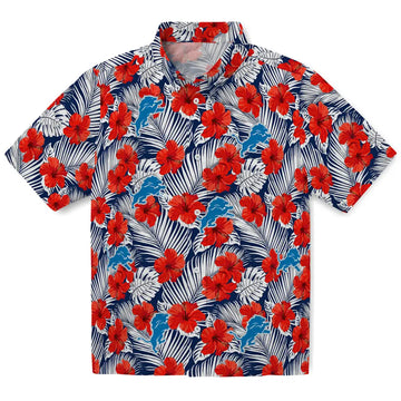 Detroit Lions Hawaiian Shirt - Hibiscus Fiesta | Moonbestprint